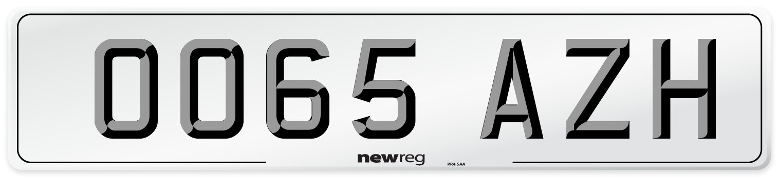 OO65 AZH Number Plate from New Reg